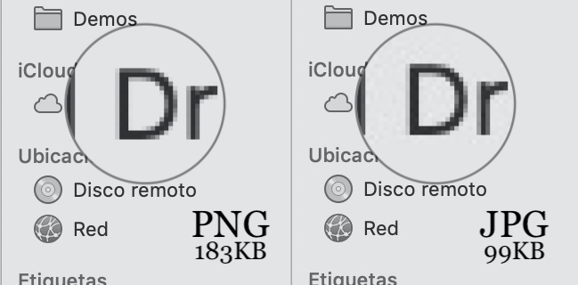 Gráficos PNG vs JPG